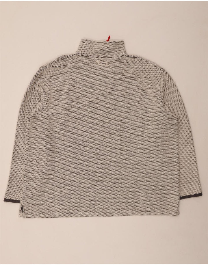 WEIRD FISH Sudadera con cuello y cremallera para hombre, talla 3XL, algodón gris