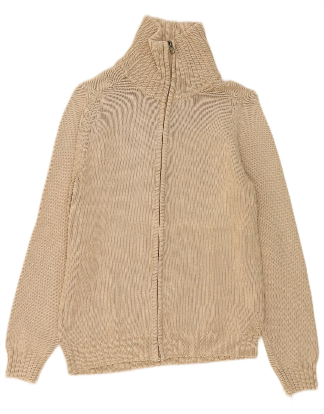 ZARA Hombre Jersey Cárdigan Algodón Beige Medio