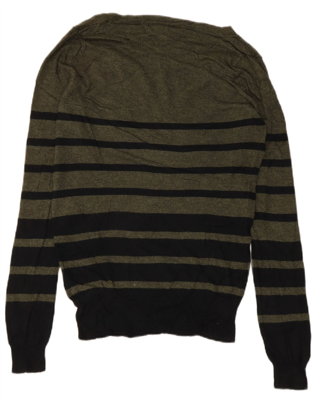 MOSSIMO Jersey con cuello en V para mujer UK 6 XS Nylon a rayas caqui