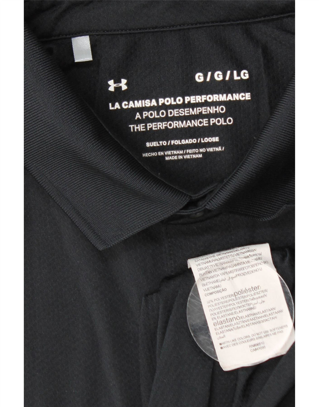 UNDER ARMOUR Polo para hombre Grande Poliéster negro