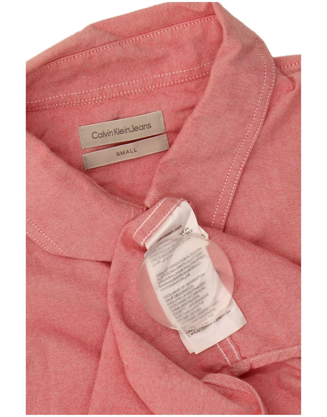 Camisa Calvin Klein Jeans Hombre Small Algodón Rosa