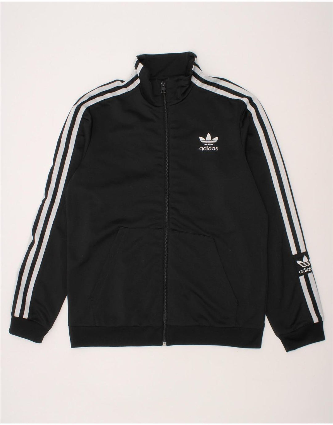 ADIDAS Boys Tracksuit Top Jacket 11-12 Years Black Polyester Vintage Adidas and Second-Hand Adidas from Messina Hembry 