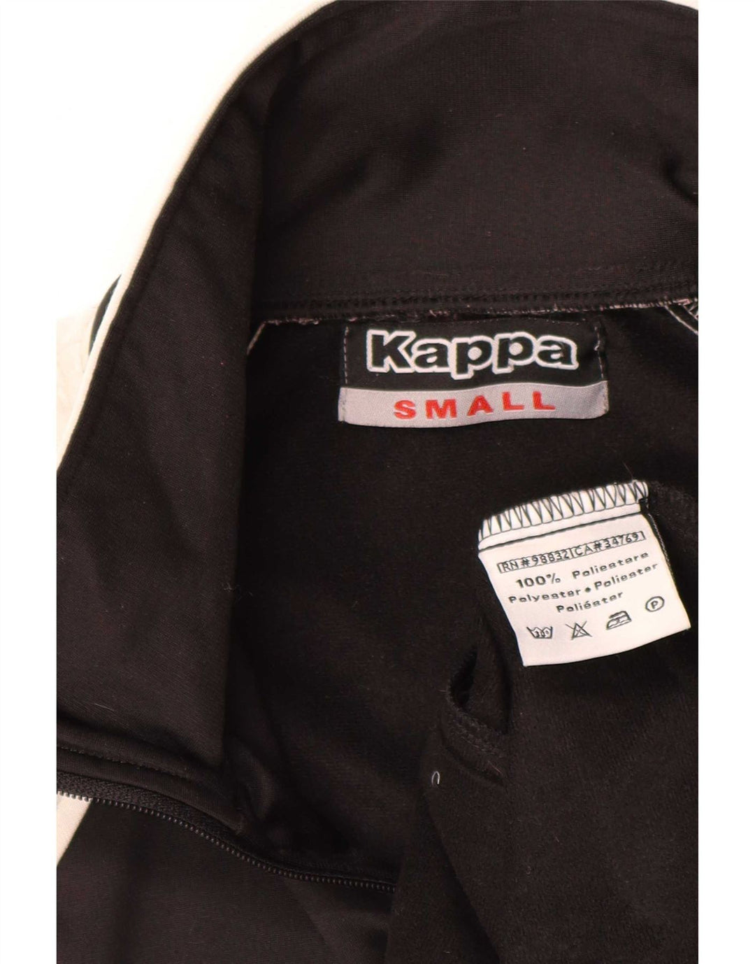Kappa Hombre Chándal Top Chaqueta Small Negro Colorblock Poliéster