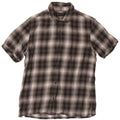 Camisa All Saints Hombre Manga Corta Lyocell Cuadros Gris Medio