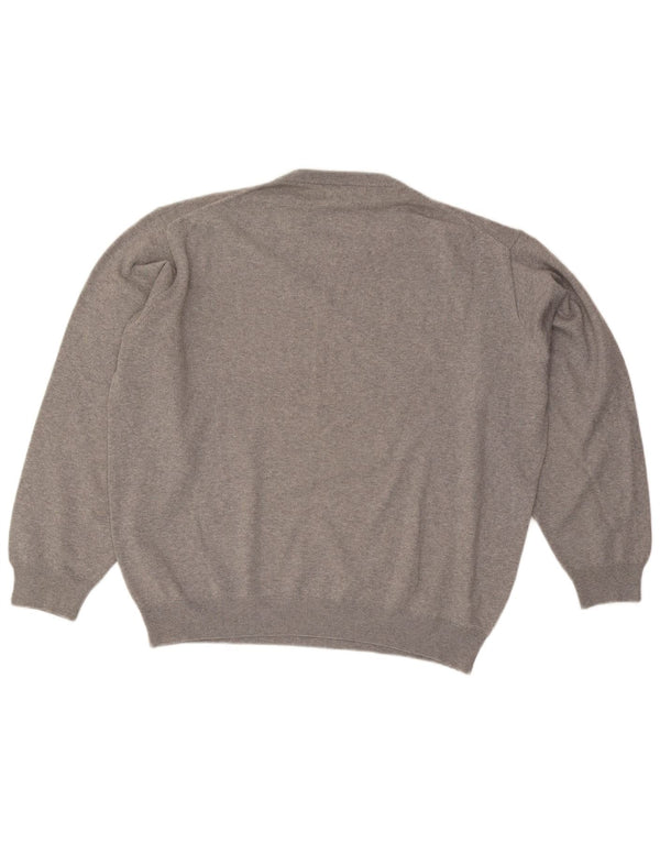 Pierre Cardin - Jersey de cuello redondo para hombre, talla XL, acrílico gris