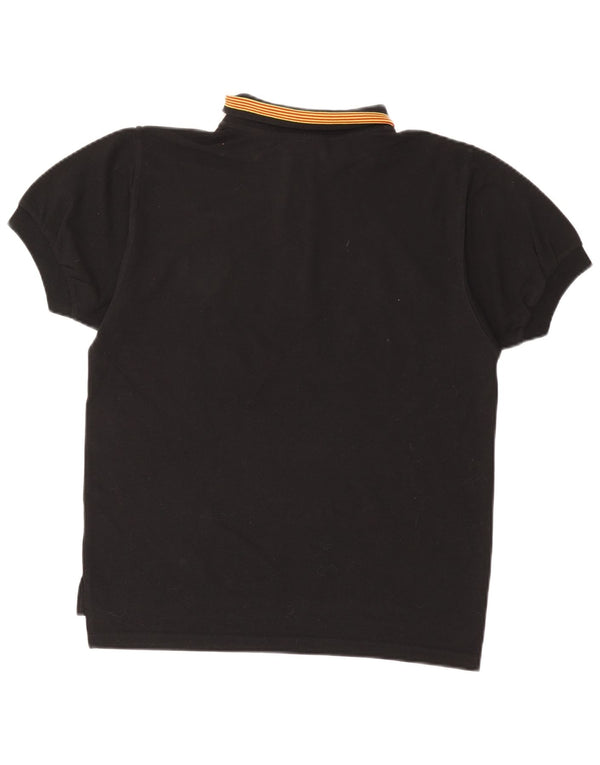 PUMA Polo para hombre pequeño de algodón negro