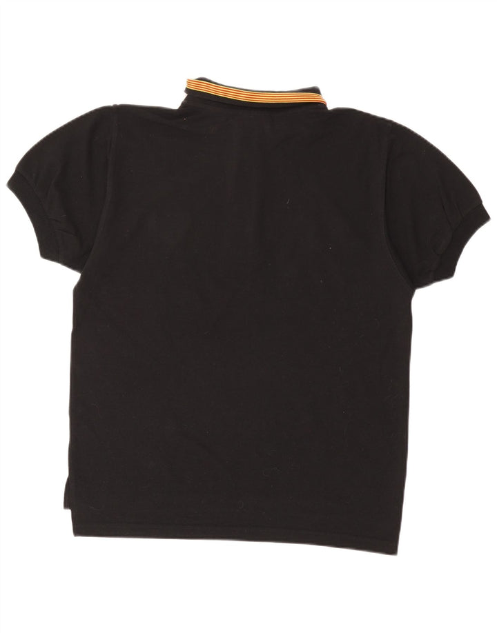 PUMA Polo para hombre pequeño de algodón negro