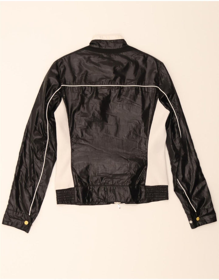 GEOX Womens Bomber Jacket UK 8 Small  Black Colourblock Polyester Vintage Geox and Second-Hand Geox from Messina Hembry 