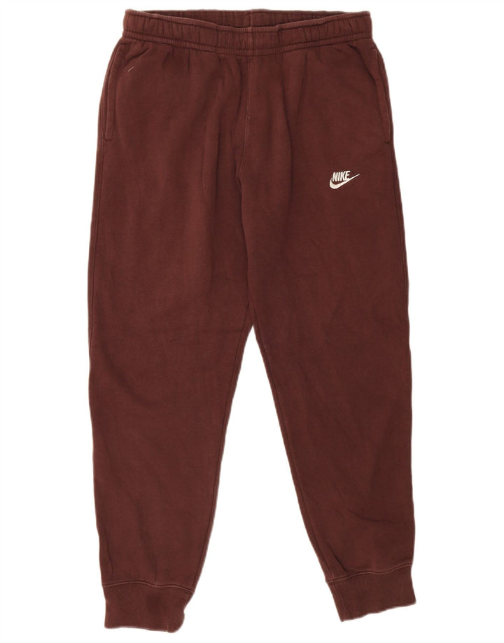 NIKE Mens Tracksuit Trousers Joggers Medium  Maroon Cotton