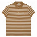 Polo Lacoste para hombre talla 4 algodón a rayas marrón medio
