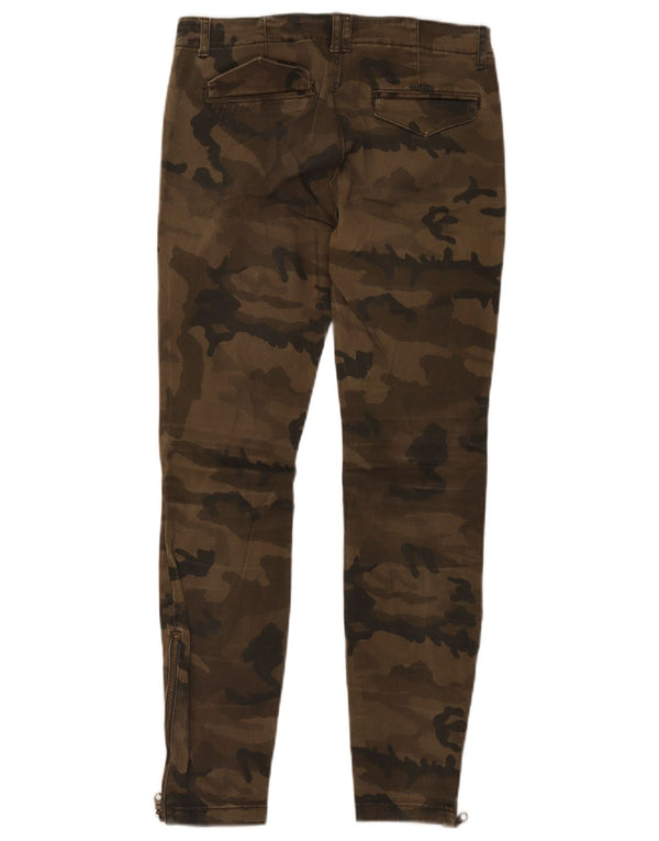 Zara Pantalones chinos ajustados para mujer EU 38 Small W28 L27 Camuflaje caqui