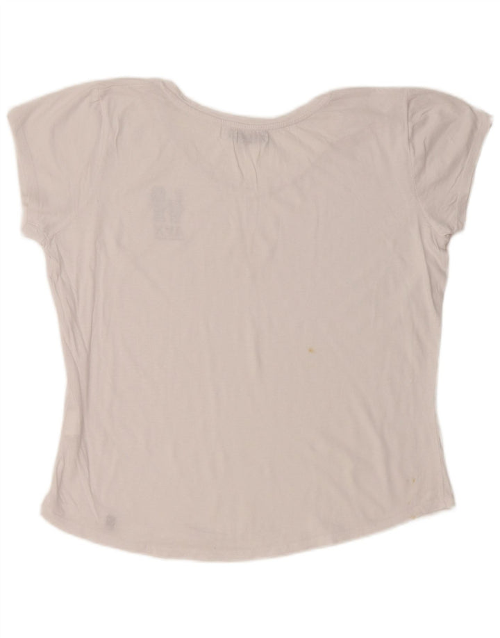 AVIREX Camiseta corta gráfica para mujer Top UK 22 2XL Algodón blanco