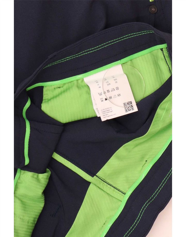Hugo Boss Hombre Pantalón Chino Slim W30 L31 Poliéster Azul Marino