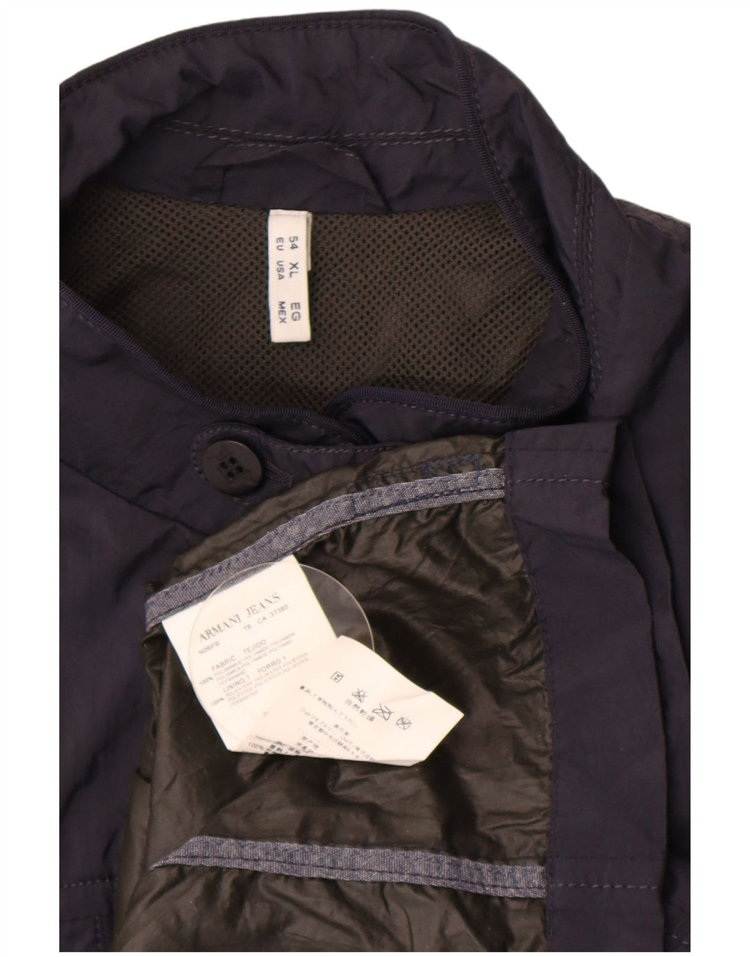 Armani Jeans Chaqueta utilitaria para hombre UK 42 XL Poliamida azul marino