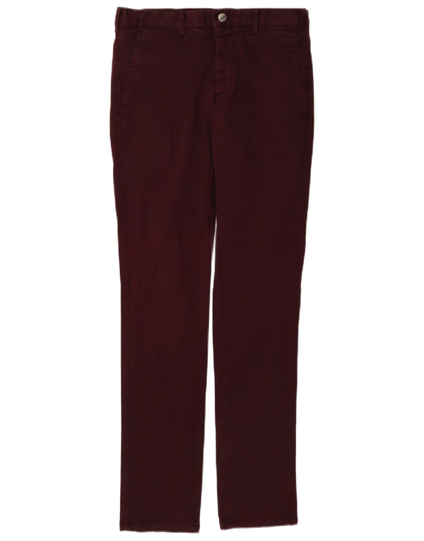 Zara Pantalón chino ajustado para hombre EU 36 XS W29 L32 Borgoña