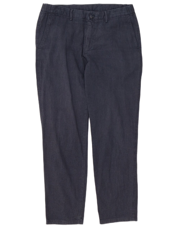 Massimo Dutti Pantalón Chino Slim para Hombre EU 42 Large W32 L28 Navy Blue Check