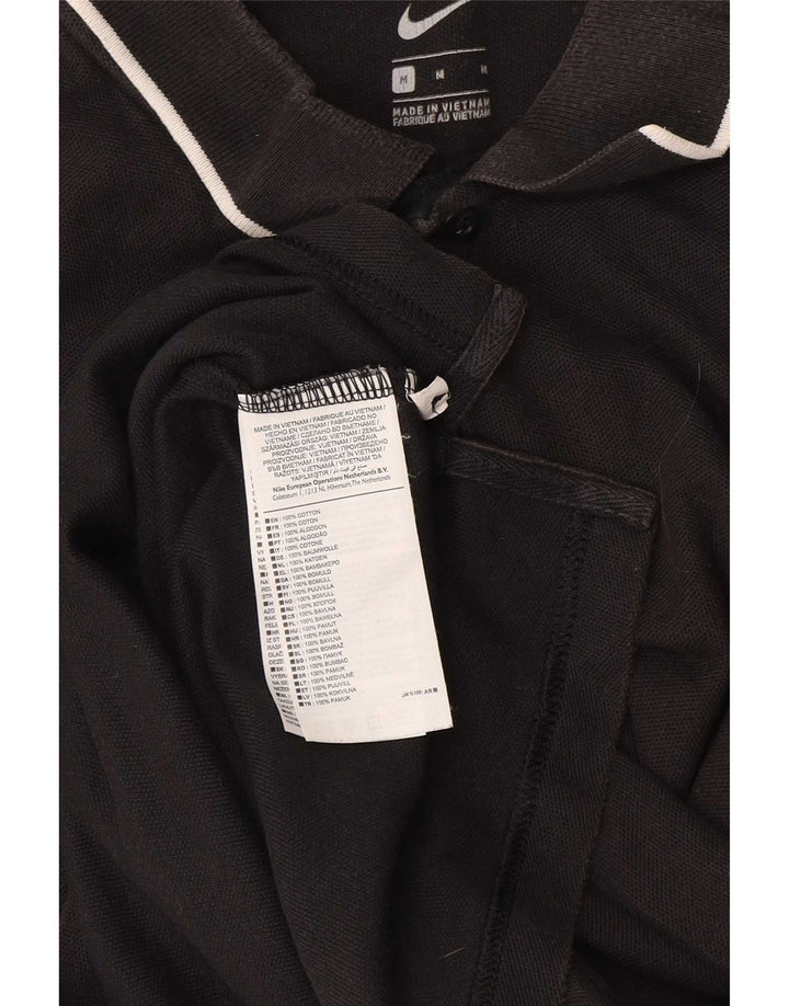 NIKE Polo Hombre Algodón A Rayas Negro Mediano