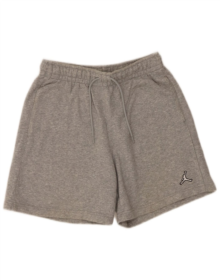 Jordan - Pantalones cortos deportivos para hombre (algodón moteado gris pequeño)
