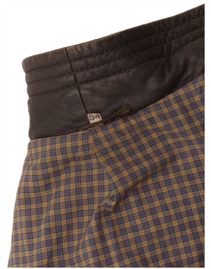 DRESSCO Abrigo de cuero para hombre IT 54 2XL Cuero gris
