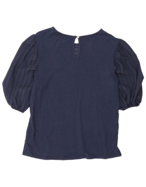 Marks & Spencer Blusa para mujer Top UK 6 XS Viscosa a rayas azul marino