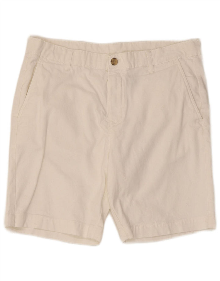 Zara Mens Chino Shorts EU 42 Large W32 Algodón Blanco