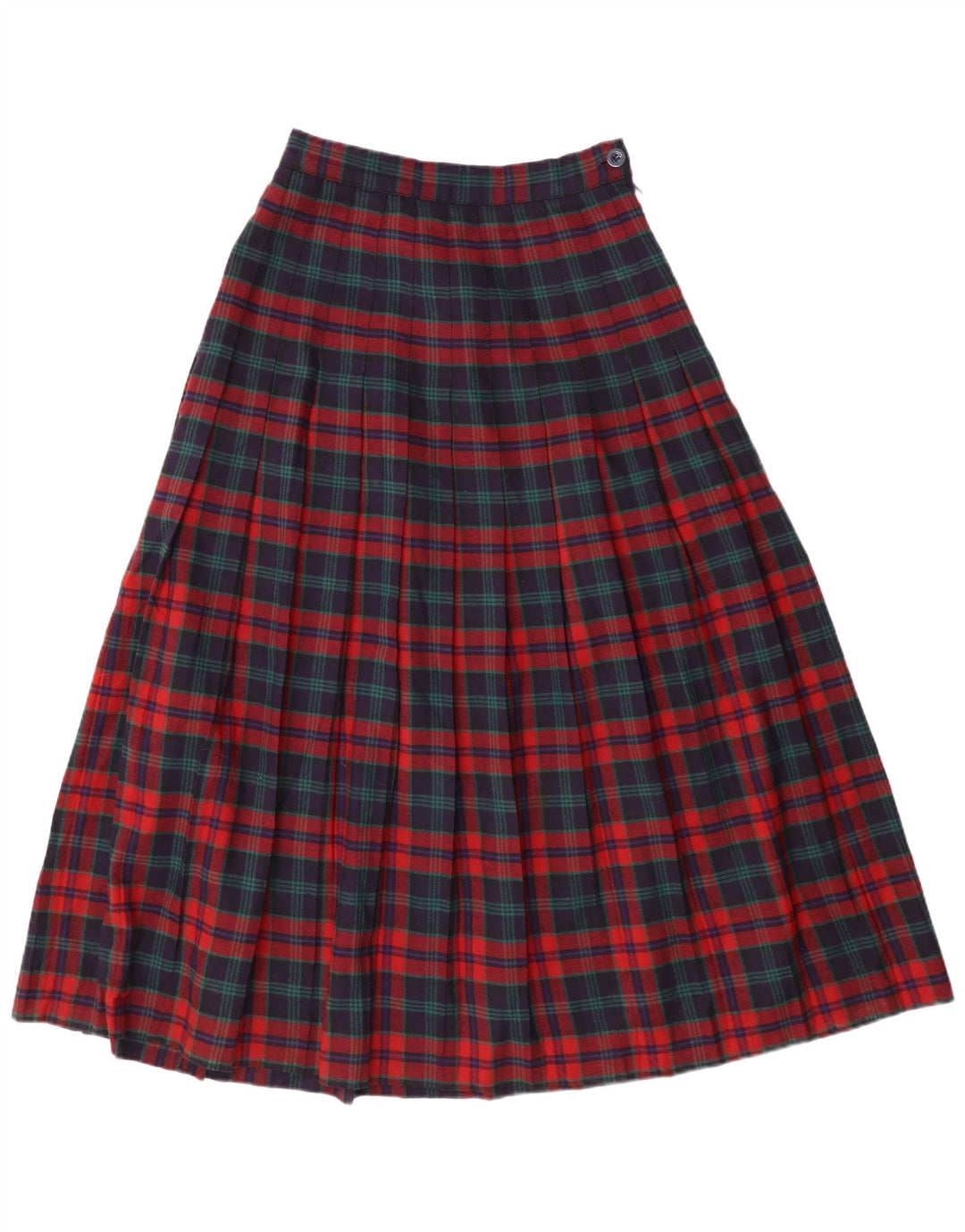 LAURA ASHLEY Falda plisada de cintura alta para mujer W26 Small Navy Blue Plaid