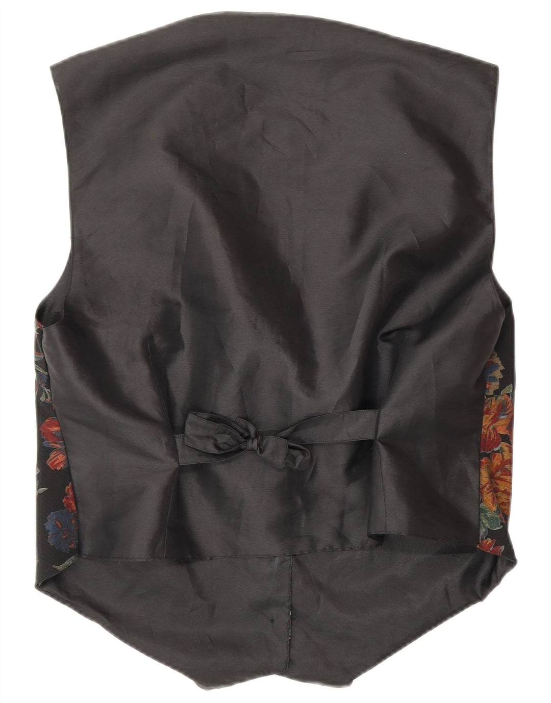 Vintage mujer chaleco Reino Unido 16 grande negro floral