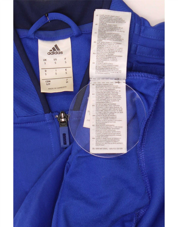 Adidas Hombre Chándal Top Chaqueta Pequeña Azul Poliéster