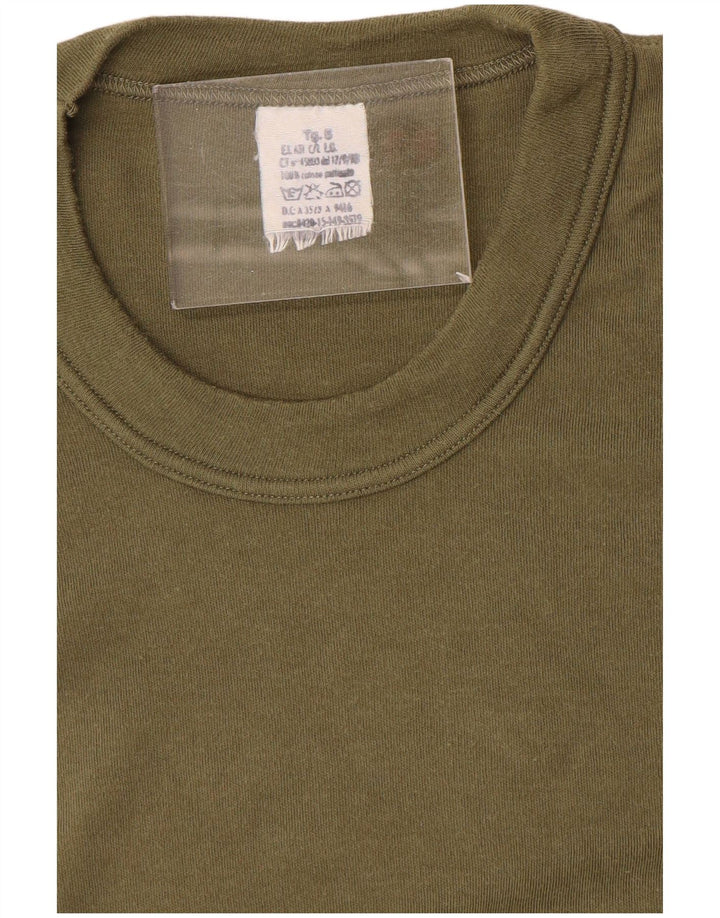 Camiseta vintage para hombre Top Medium Khaki Cotton