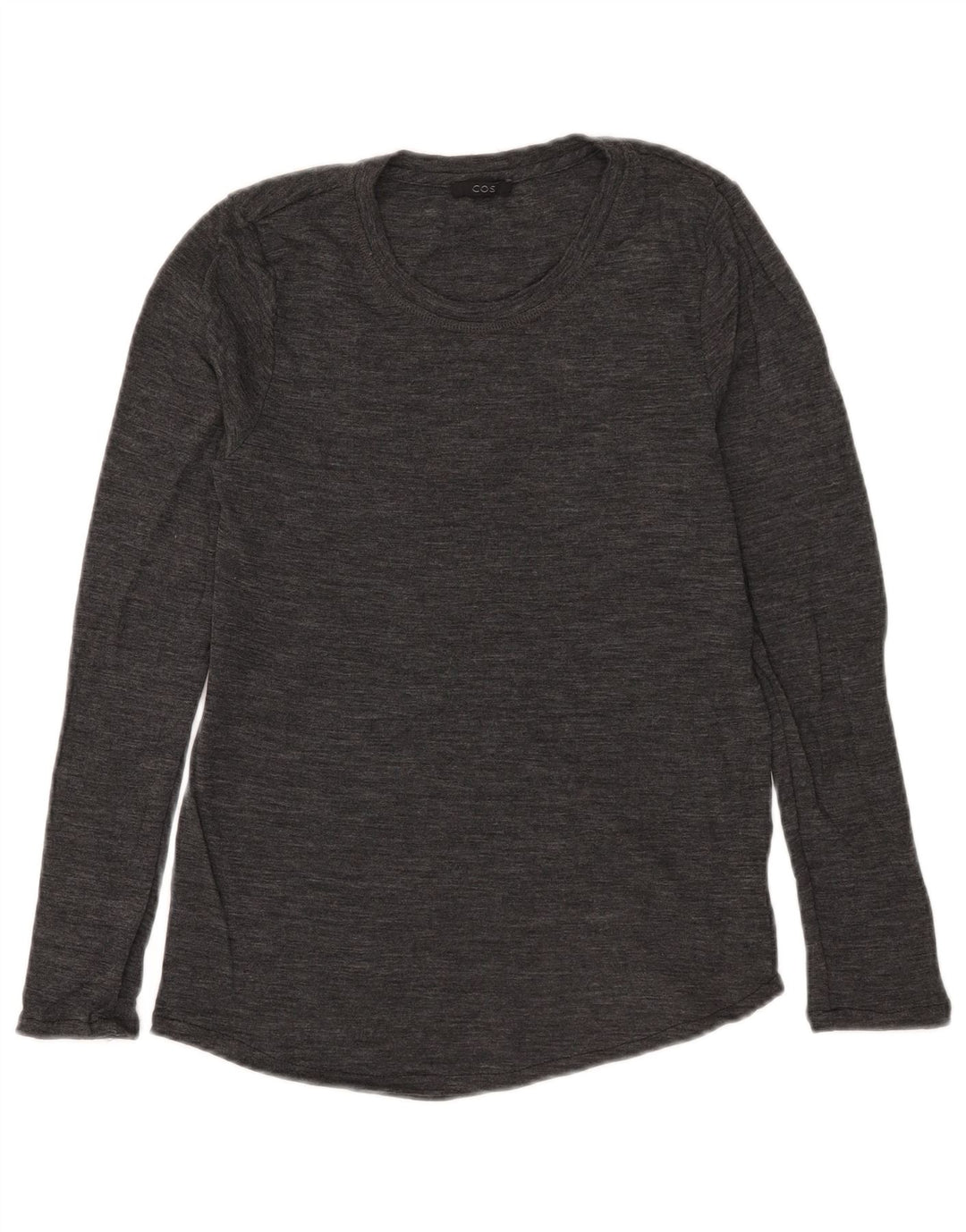 Cos - Jersey de cuello redondo para mujer, talla 40, talla grande, lana gris
