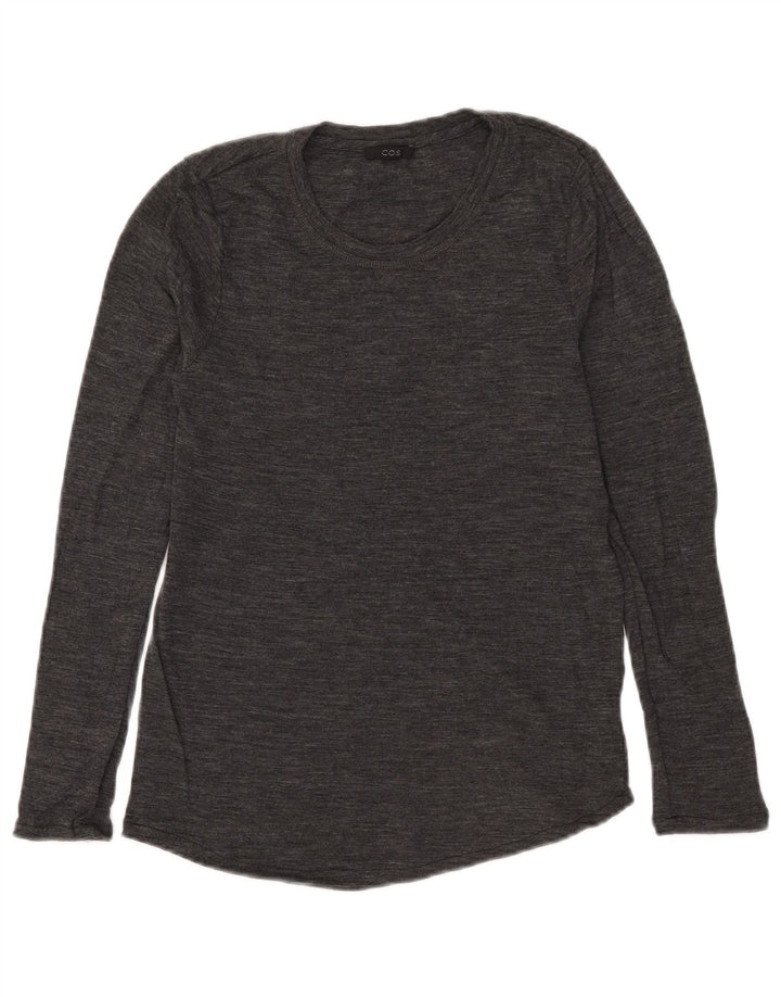 Cos - Jersey de cuello redondo para mujer, talla 40, talla grande, lana gris