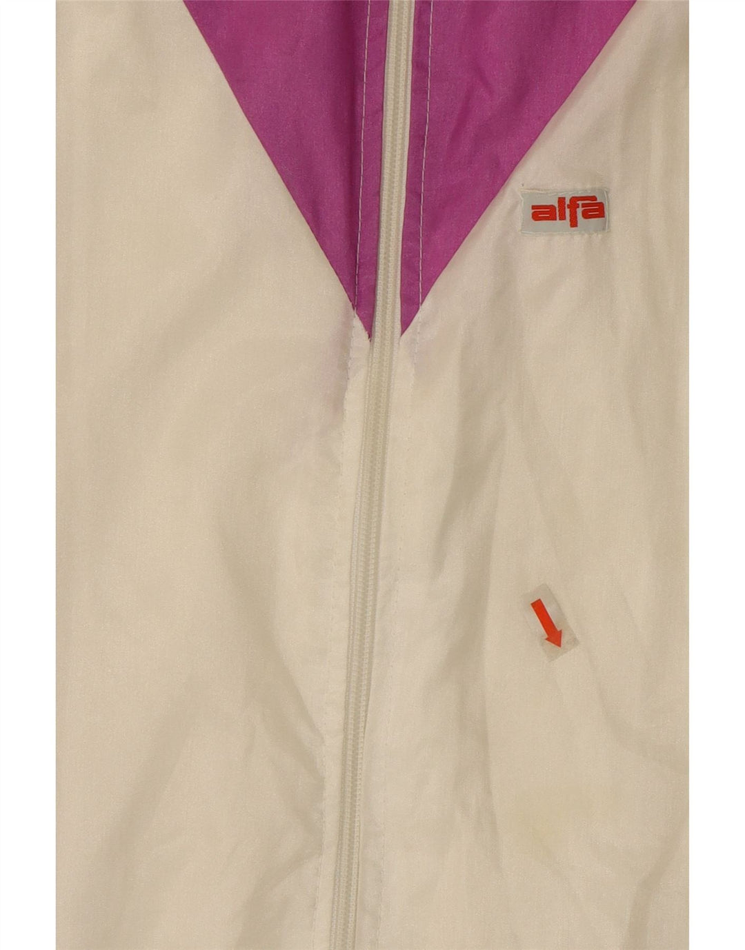 ALFA Womens Oversized Tracksuit Top Jacket UK 14 Medium White Colourblock Vintage Alfa and Second-Hand Alfa from Messina Hembry 