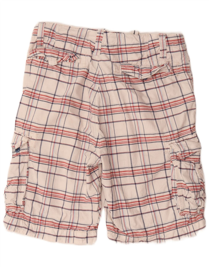 Nautica Pantalones cortos cargo para hombre W34 Algodón a cuadros blancos grandes