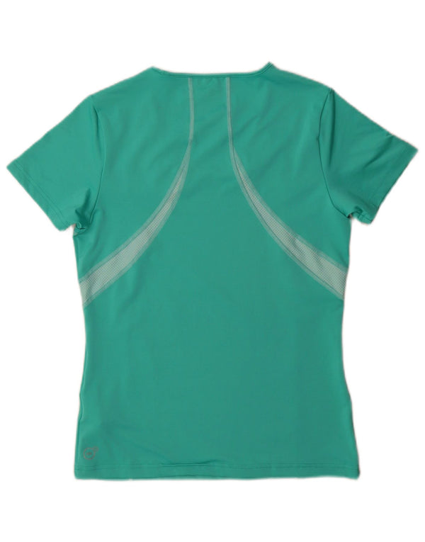 Puma Camiseta para mujer Top UK 12 Medio Verde Colorblock Poliéster