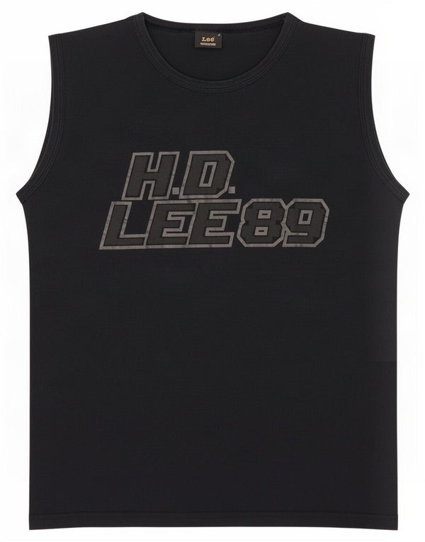 Lee Mens Graphic Vest Top Medium Black Cotton