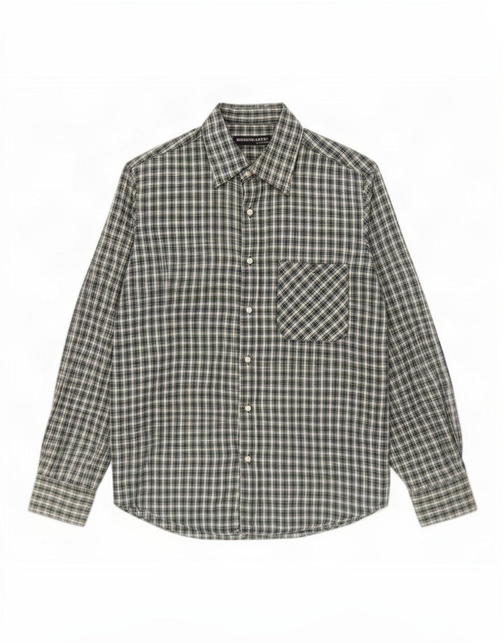 Rosengarten Camisa De Franela De Algodón A Cuadros Verde Medio Hombre