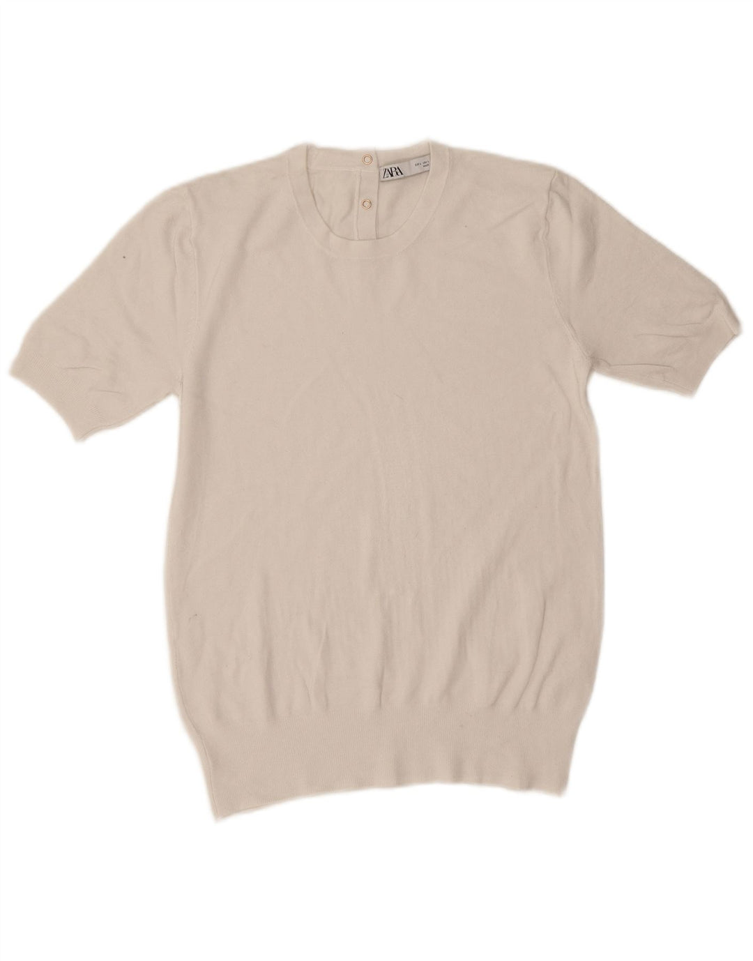 Zara Blusa para mujer Top UK 44 Large Viscosa blanca