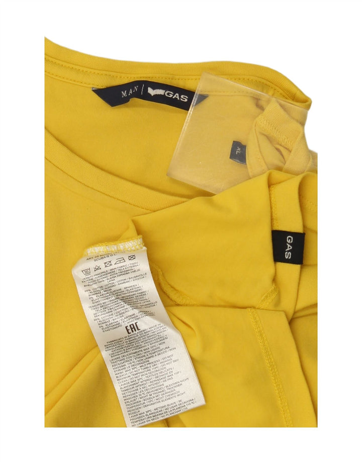 Gas Camiseta Hombre Top XL Algodón Amarillo