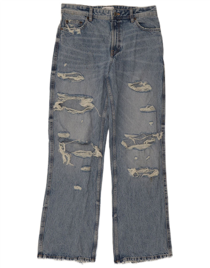 Zara Jeans desgastados con corte de bota para mujer EU 36 XS W26 L32 Azul