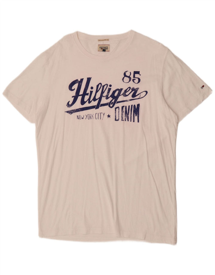 Tommy Hilfiger Camiseta gráfica para hombre Top 2XL Blanco