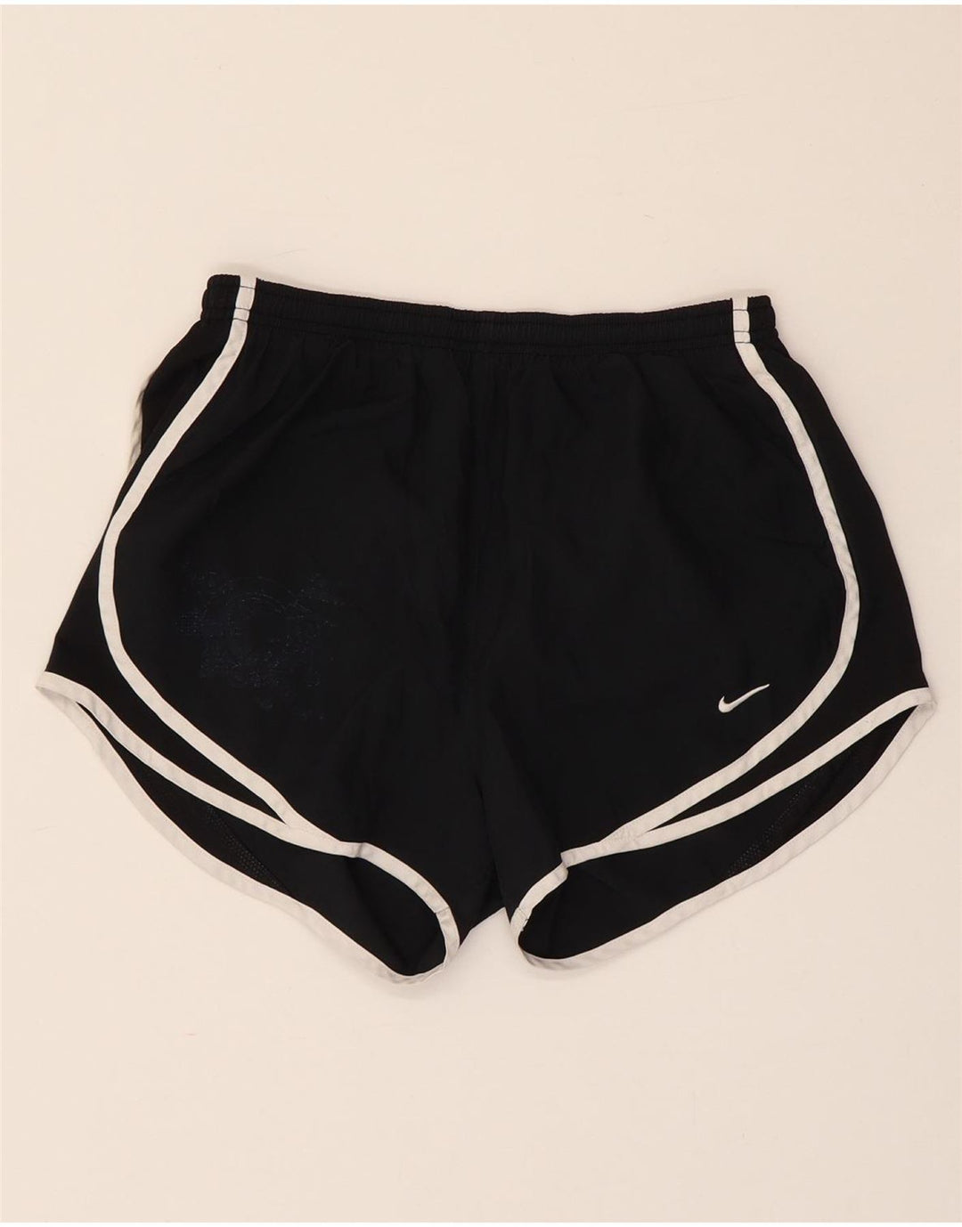 Nike - Pantalones cortos deportivos Dri Fit para mujer, talla 10, poliéster negro pequeño