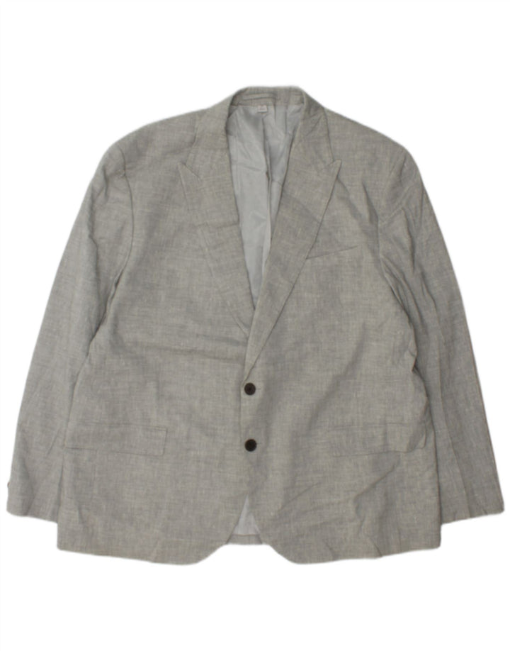 Marks & Spencer Chaqueta tipo blazer de 2 botones para hombre IT 48 Lino gris medio