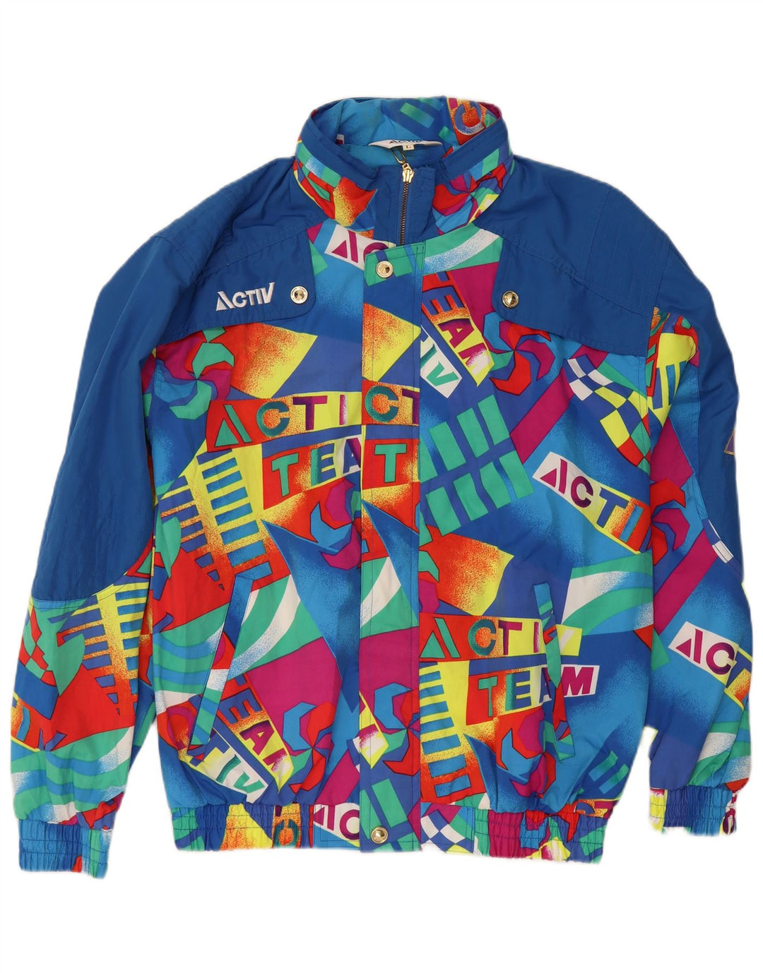 Chaqueta bomber con capucha y gráfico para hombre Active UK 40 Large Blue Colourblock