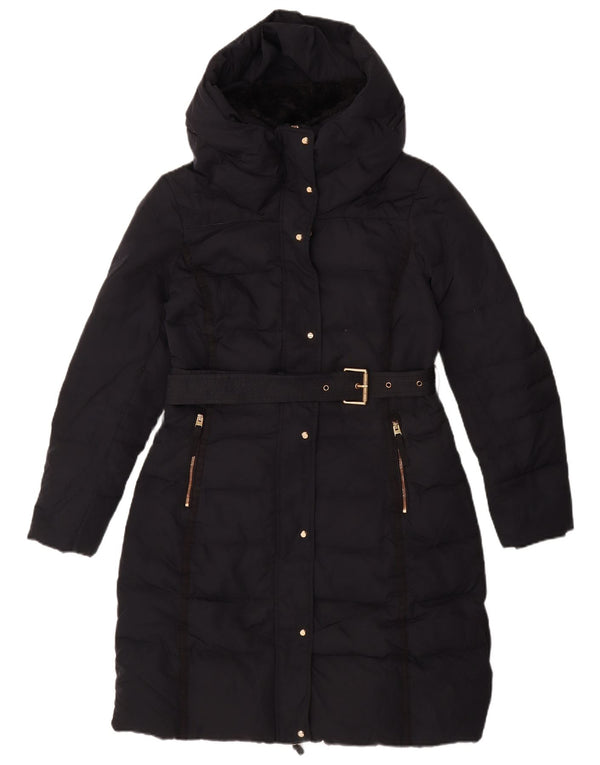 ZARA Womens Padded Coat UK 14 Medium Navy Blue Polyester
