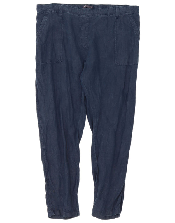Marks & Spencer Pantalones chinos ajustados para mujer UK 40 Large W38 L27 Azul marino