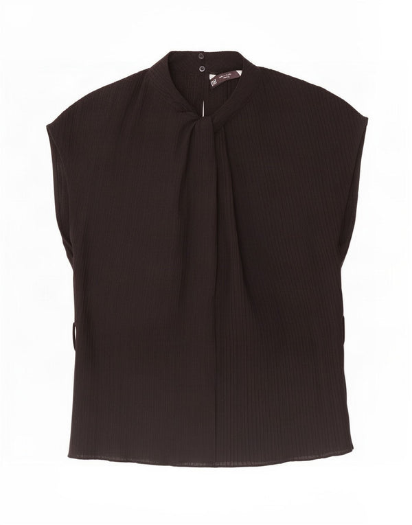 Zara Blusa Extragrande Sin Mangas para Mujer Top UK 10 Small Poliéster Negro