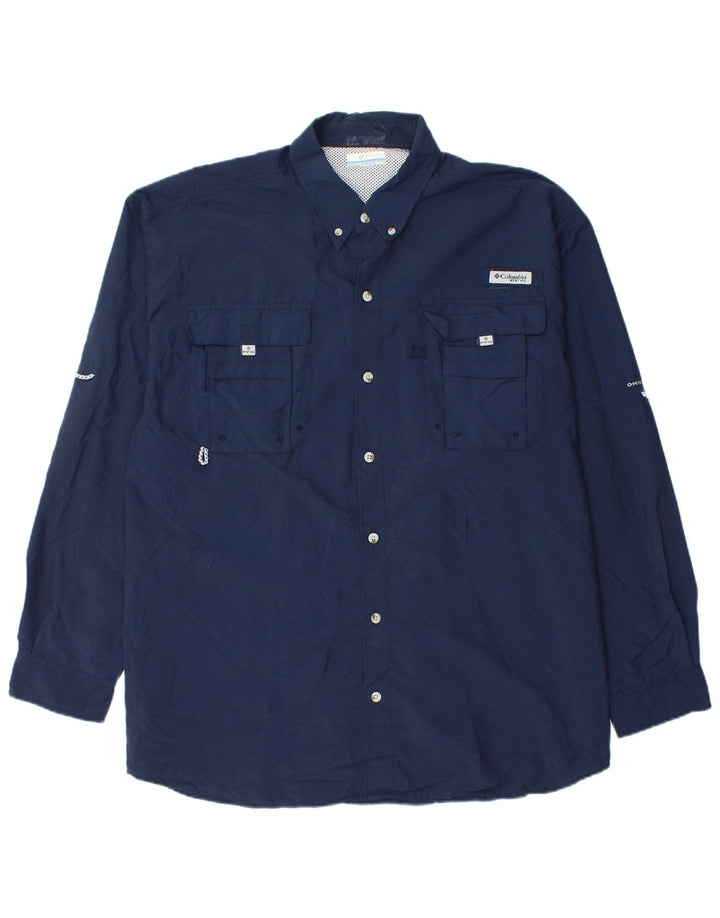 Camisa Columbia Hombre XL Nylon Azul Marino