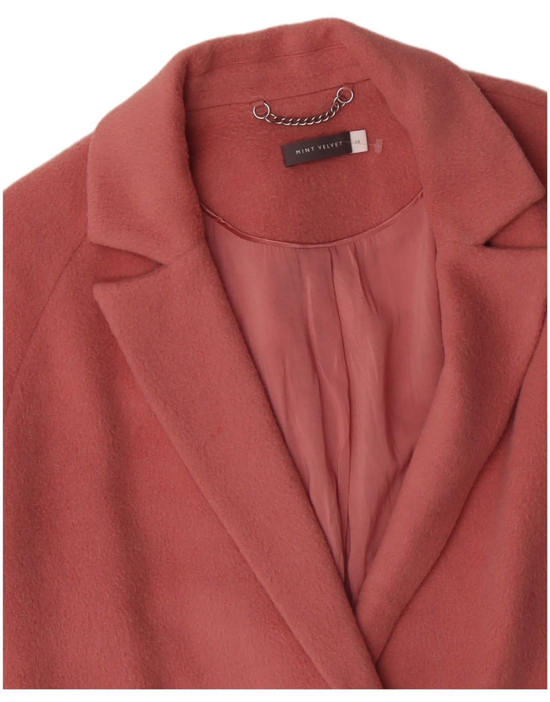 MINT VELVET Abrigo abierto extragrande para mujer Reino Unido 14 Lana rosa grande