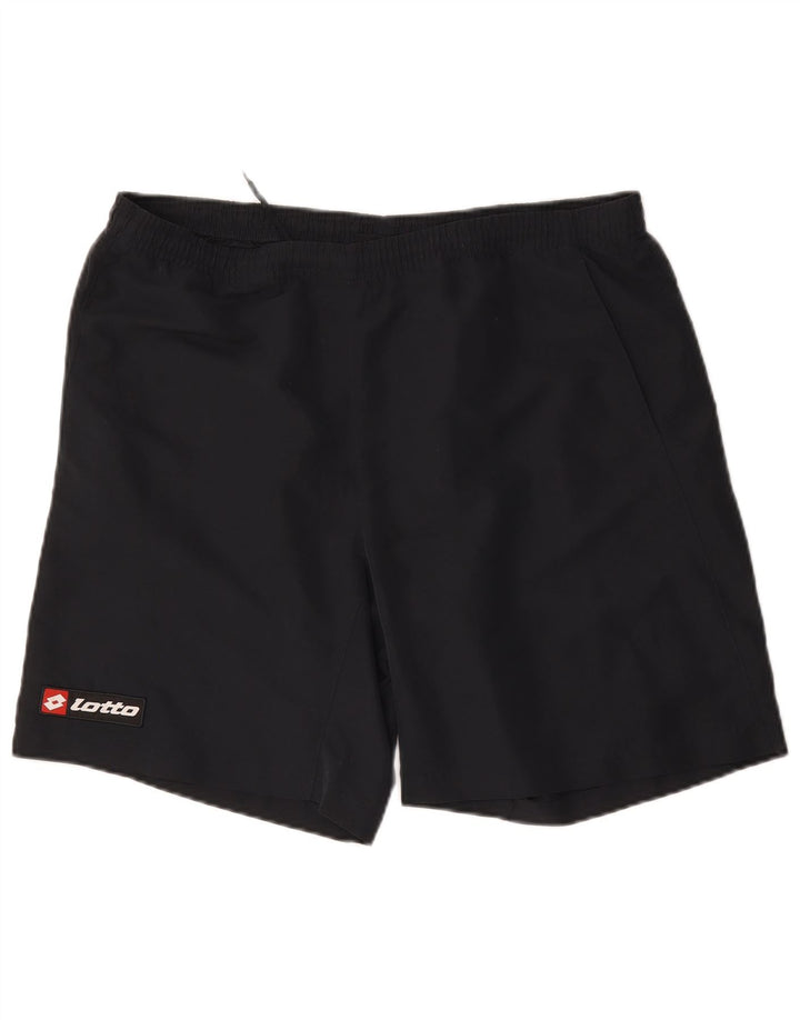 Lotto - Pantalones cortos deportivos para hombre, talla grande, poliéster azul marino