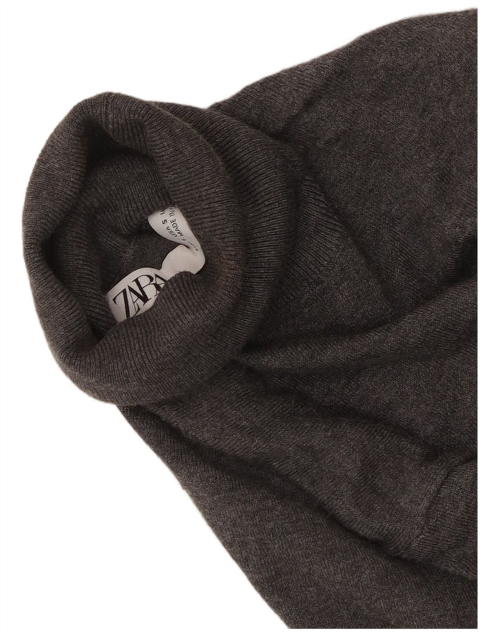 Zara Mujer Roll Neck Jumper Sweater UK 8 Small Gris